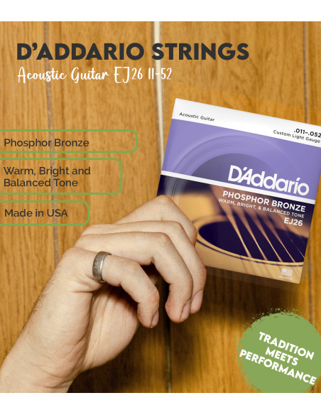 Saiten Akustikgitarre D'Addario EJ26 | Maderas Barber