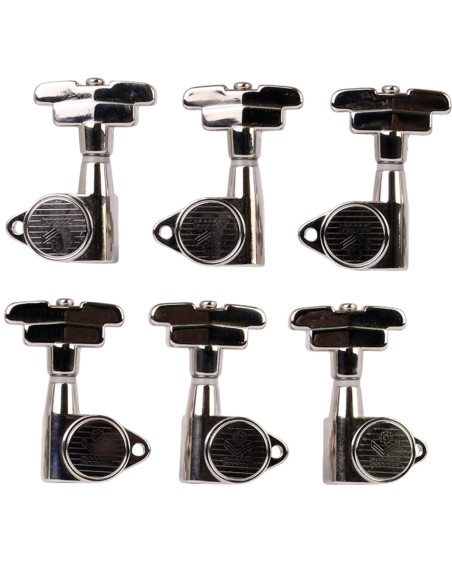 Mécanique pour Guitare Électrique Kluson Modern Rounbacks Grand Jazz 3+3 Nickel | Maderas Barber