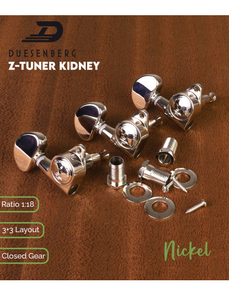 Mécanique Duesenberg Head Z-Tuner Kidney 3+3 Nickel | Maderas Barber