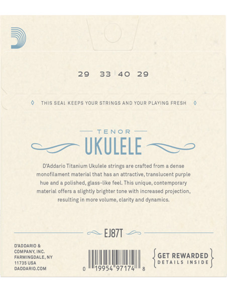Buy Tenor Ukulele EJ87T D'Addario Strings Set
