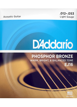 Jeu Cordes D'Addario Acoustique ej16