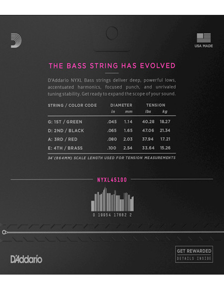 Comprar Set Saiten D'Addario E-Bass NYXL45100