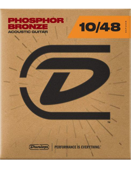Jeu de Cordes Dunlop Phosphor Bronze 92/8 Extra Light 10-48 acoustique
