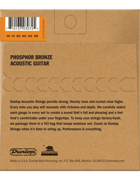 Corde Dunlop Phosphor Bronze 92/8 Extra Light 10-48 | acustica