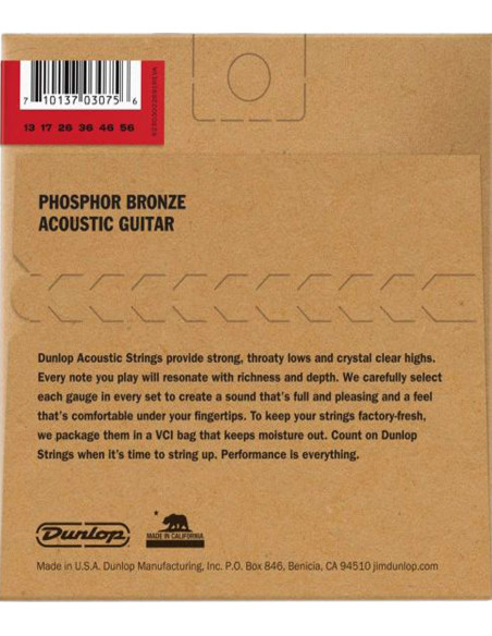 Corde Dunlop Phosphor Bronze 92/8 Extra Medium 13-56 |acustica