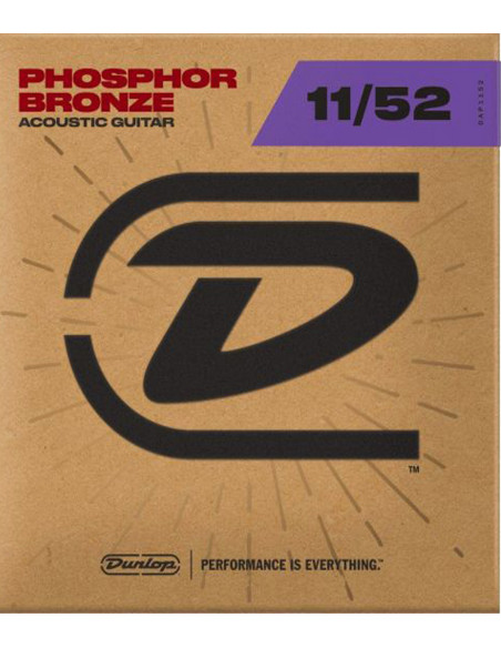Jeu de Cordes Dunlop Phosphor Bronze 92/8 Medium Light 11-52 acoustique