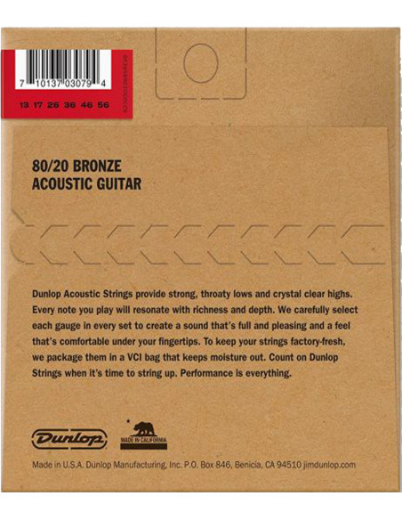 Set Saiten Dunlop 80/20 Bronze Medium 13-56 acústica | Saiten