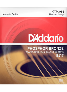 Buy D'Addario Acoustic Guitar Strings Set EJ17 13-56