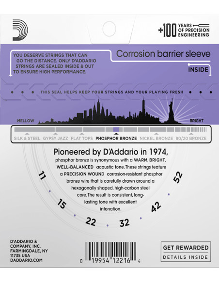 Saiten Akustikgitarre D'Addario EJ26 | Maderas Barber