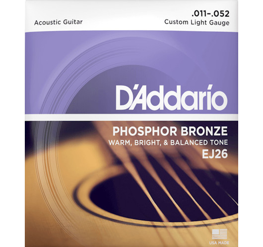 Jeu de Cordes Guitare Acoustique D'Addario EJ26