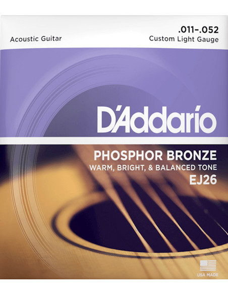Corde chitarra acustica D'Addario EJ26 | Maderas Barber