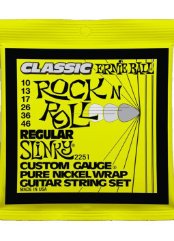 Juego de Cuerdas Ernie Ball Guitarra Eléctrica Pure Nickel Slinky Rock and Roll 10-46