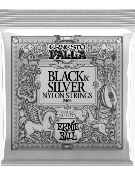 Juego de Cuerdas Ernie Ball Guitarra Clásica Ernesto Palla Black & Silver