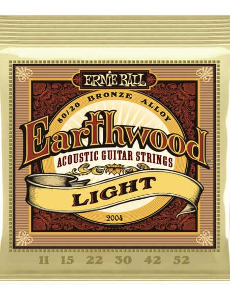 Juego de Cuerdas Ernie Ball Guitarra Acústica Earthwood Light 11-52