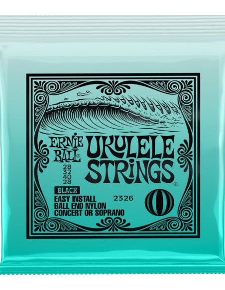 Juego de Cuerdas Ernie Ball Ukelele Concert / Soprano Negro