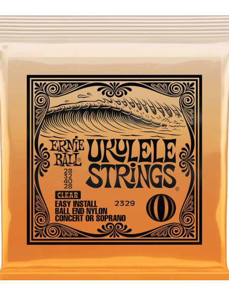 Juego de Cuerdas Ernie Ball Ukelele Concert / Soprano Transparente