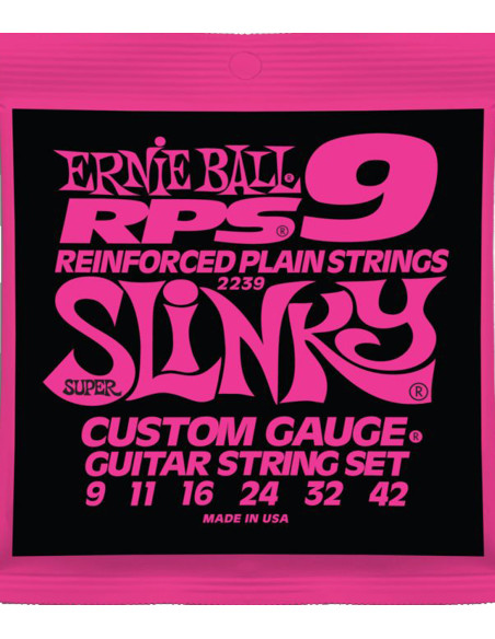 Juego de Cuerdas Ernie Ball Guitarra Eléctrica Super Slinky Planas RPS 9-42