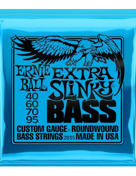 Juego de Cuerdas Ernie Ball Bajo Eléctrico Slinky Extra 40-95