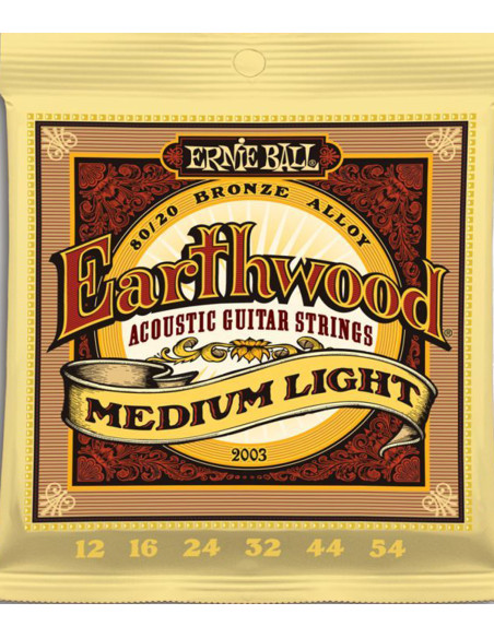 Buy Ernie Ball Earthwood  Medium Light Acoustic Guitar Strings 12-54