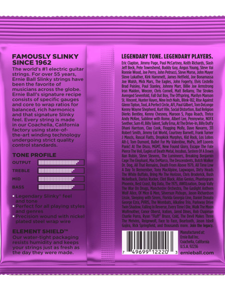 Juego de Cuerdas Ernie Ball Guitarra Eléctrica Slinky Power 11-48 |