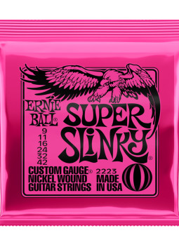 Juego de Cuerdas Ernie Ball Guitarra Eléctrica Slinky Super 9-42
