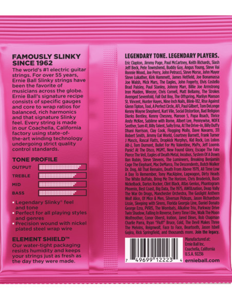 Juego de Cuerdas Ernie Ball Guitarra Eléctrica Slinky Super 9-42 |