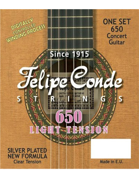 Juego Cuerdas Guitarra Clásica Felipe Conde Tensión Suave 650