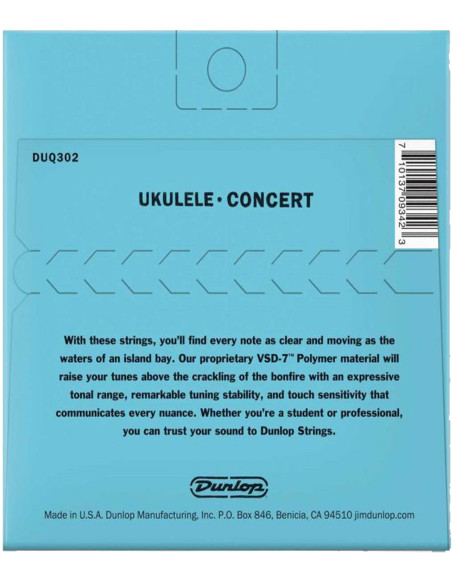 Jeu de Cordes Dunlop Ukulélé Concert | Retrouvez ici les cordes d'Ukulélé