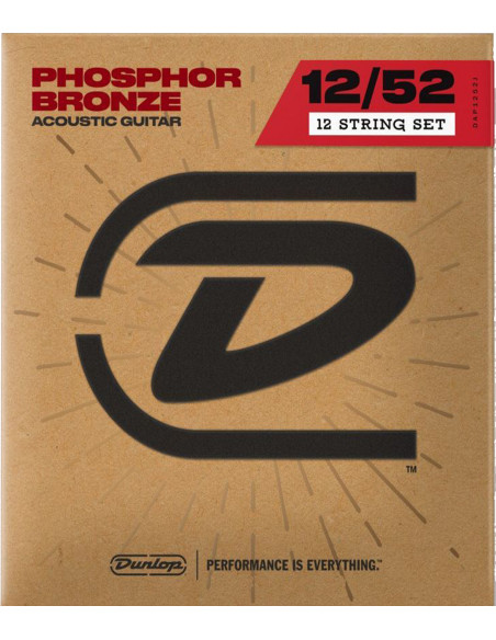 Buy Dunlop Phosphor Bronze 92/8 Medium 12-52 acoustic 12-string