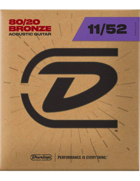 Jeu de Cordes Dunlop 80/20 Bronze Medium Light 11-52 Acoustique