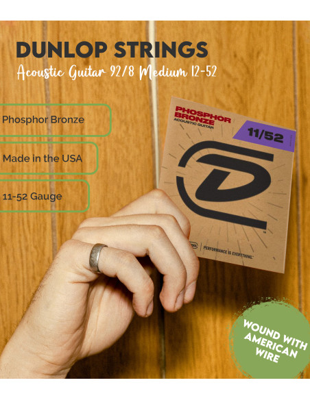 Saiten Dunlop Phosphor Bronze 92/8 Medium Light 11-52 |Akustik