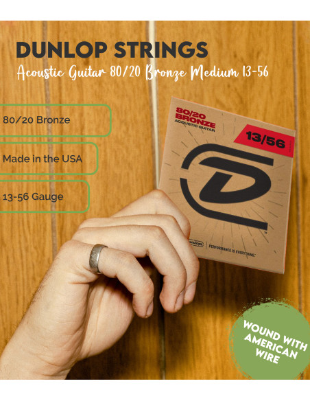 Set Saiten Dunlop 80/20 Bronze Medium 13-56 acústica | Saiten