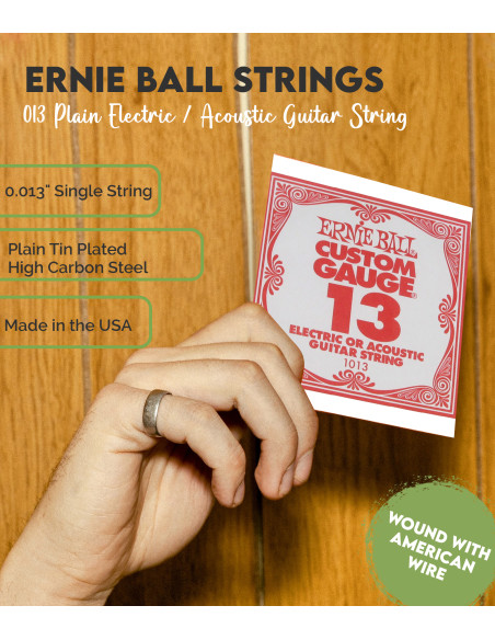 Cuerda Ernie Ball E-Gitarre / Akustik Plana 0.13 | Saiten