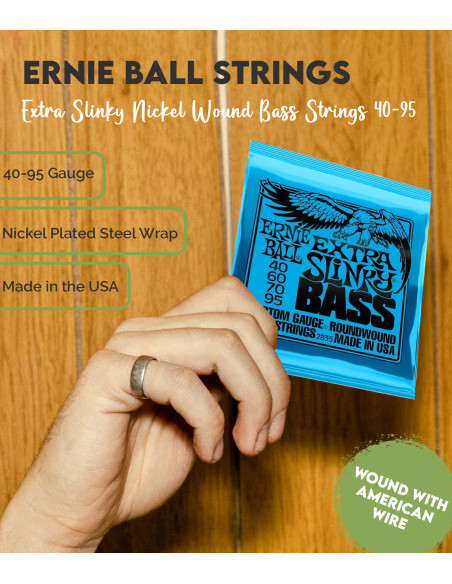 Buy Ernie Ball Extra Slinky Nickel Wound Electric Bass Strings 40-95