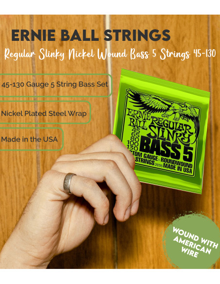 Buy Ernie Ball Regular Slinky Nickel Wound Electric Bass 5 Strings