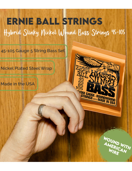 Set de corde Ernie Ball basso elettrico Slinky Hybrid 45-105 |