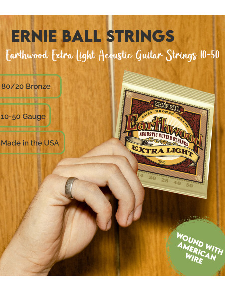 Set de corde Ernie Ball chitarra acustica Earthwood Extra Light