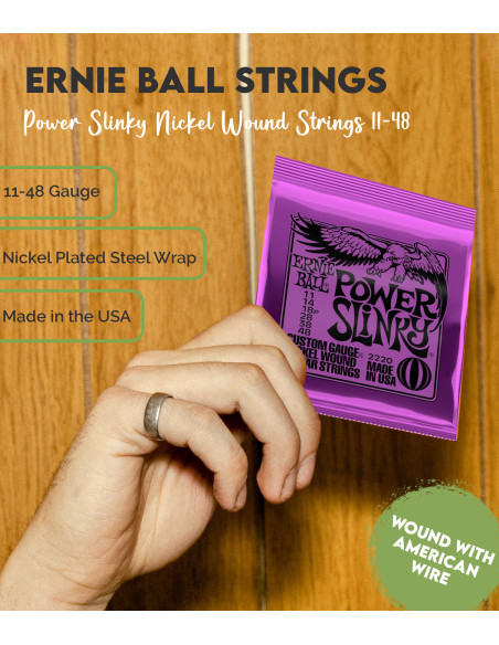 Juego de Cuerdas Ernie Ball Guitarra Eléctrica Slinky Power 11-48 |
