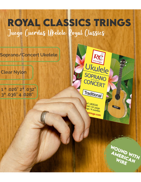 Set corde Ukelele Royal Classics | corde Ukelele| Maderas Barber