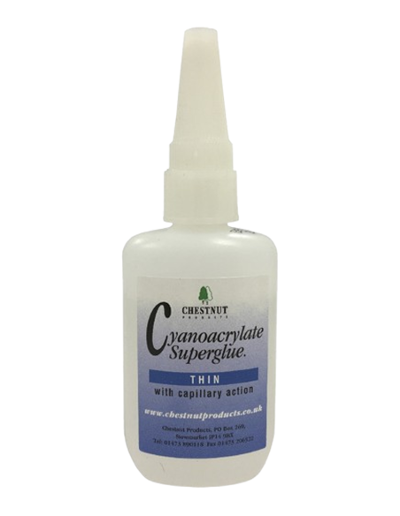 Chestnut Cyanoacrylate Adhesive Thin (50g) | Maderas Barber