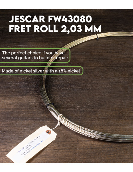 Rollo Trastes Jescar 2,03 mm 450 gramos FW43080 | Maderas Barber