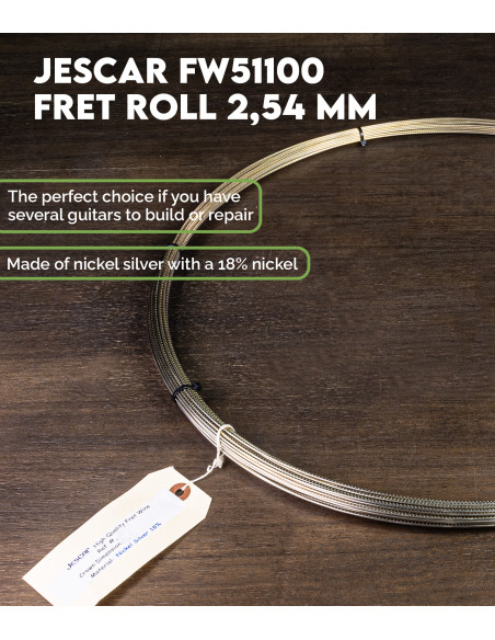 Rouleau de Frettes Jescar 2,54 mm 450 grammes FW51100 | Maderas Barber