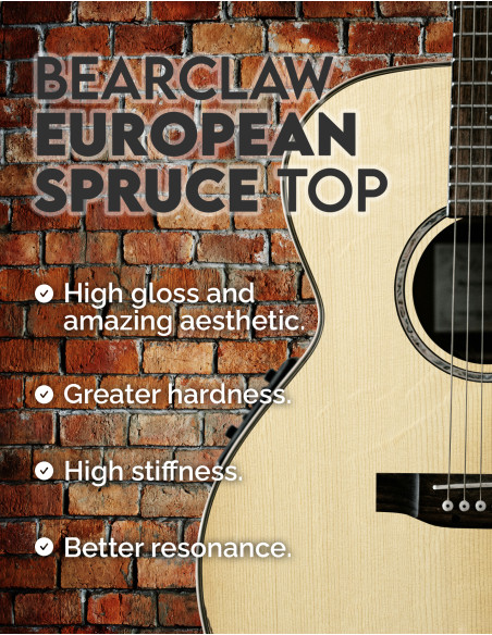 Tavole abete europeo Bearclaw chitarra classica