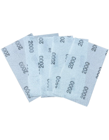 Jeu de 5 feuilles de papier de verre flexible à grain 2000 | Maderas Barber