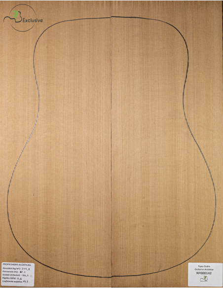 Tavola cedro rosso n. 000142 chitarra acustica MB Exclusive | Maderas Barber