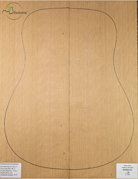 Red Cedar Acoustic Guitar Top MB Exclusive Nº 000137