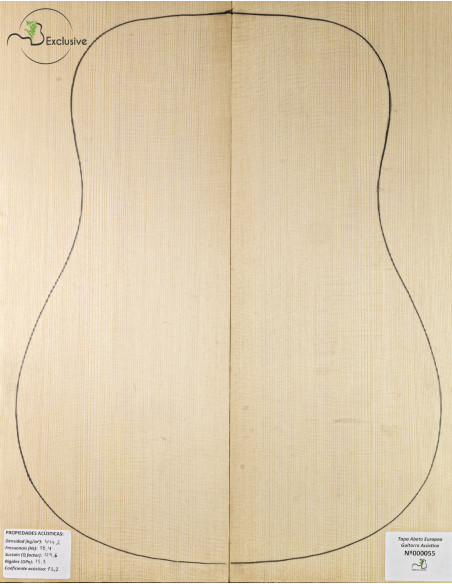European Spruce Acoustic Guitar Top MB Exclusive Nº 000053