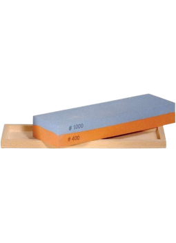 Pfeil Mixed Sharpening Stone in a wood showcase (400/1000) | Maderas