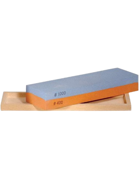 Pfeil Mixed Sharpening Stone in a wood showcase (400/1000) | Maderas