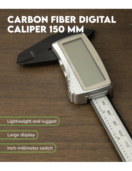 Calibre Digital de Fibra de Carbono Metrica 150 mm | Maderas Barber